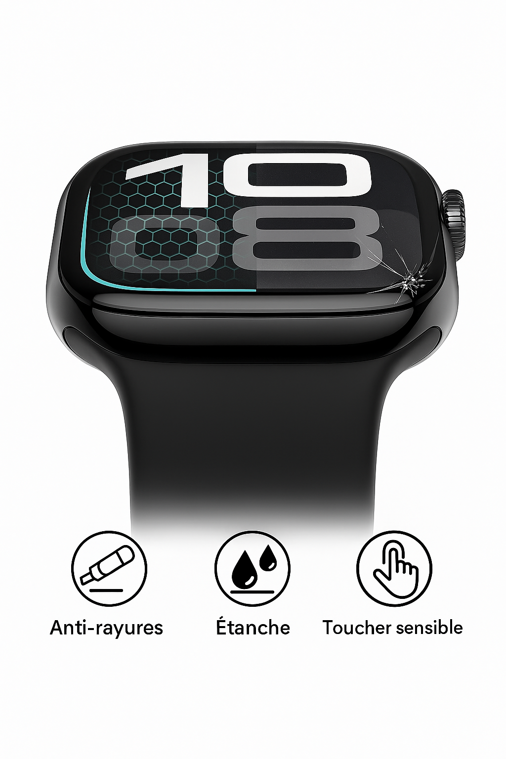 Lot 5 Verres Trempé Apple Watch